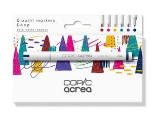 COPIC acrea Deep 6 Paint Marker Set Opaque Water Based NEW
